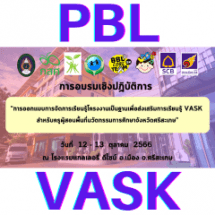 การออกแบบการจัดการเรียนรู้โครงงานเป็นฐานเพื่อส่งเสริมการเรียนรู้ VASK สำหรับครูผู้สอน พื้นที่นวัตกรรมการศึกษาจังหวัดศรีสะเกษ